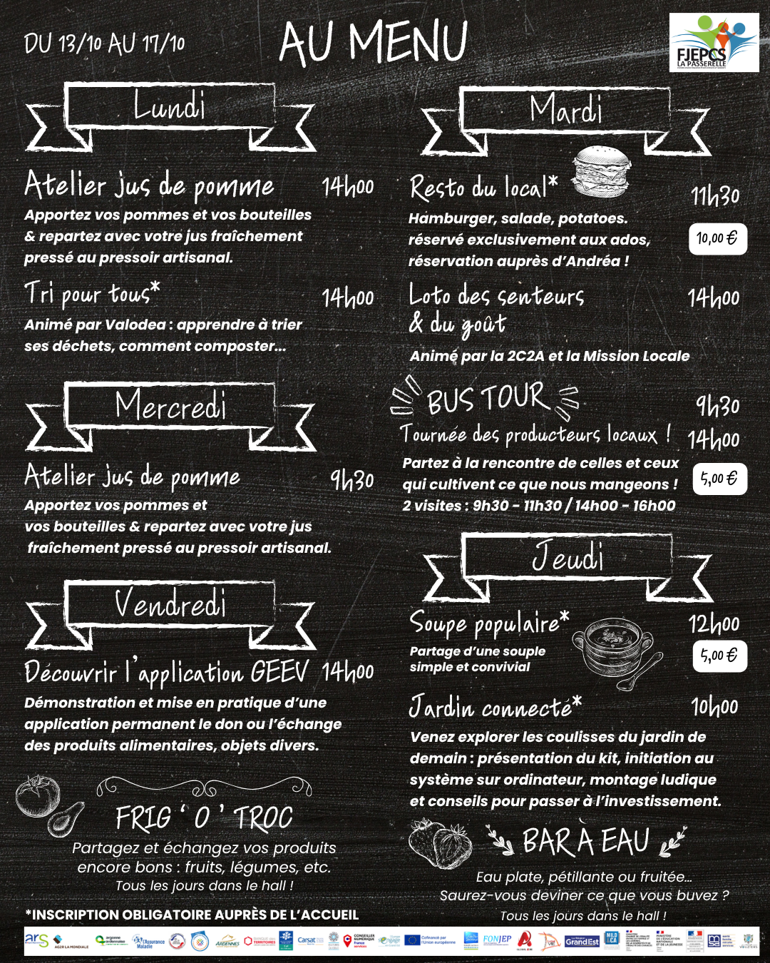 menu de la semaine